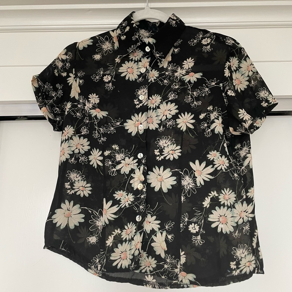 NL Vintage Sheer Floral Buttondown